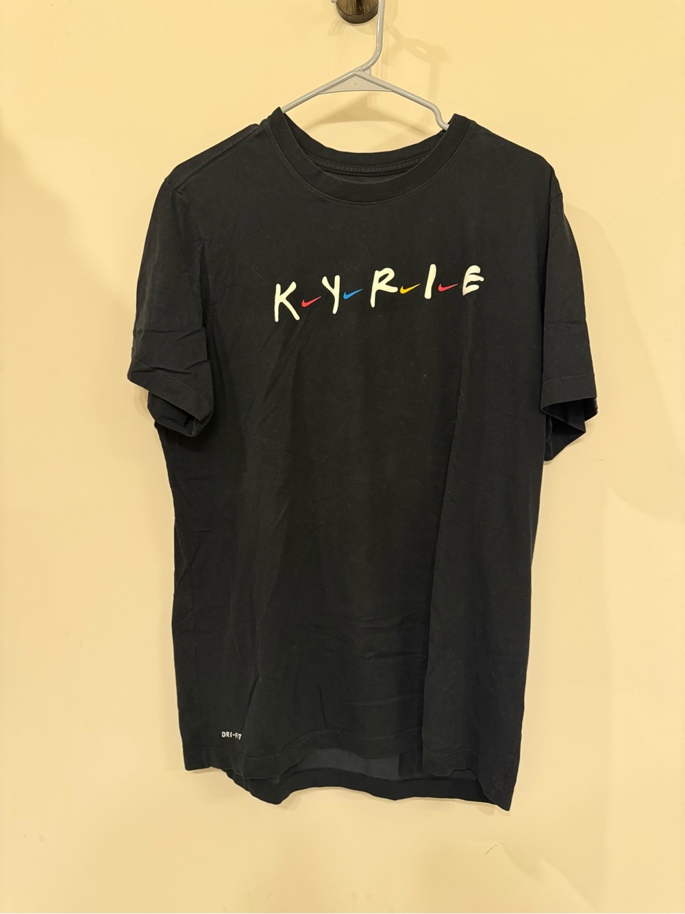 Nike Black Kyrie Short Sleeve Tee with Multicolor Logo